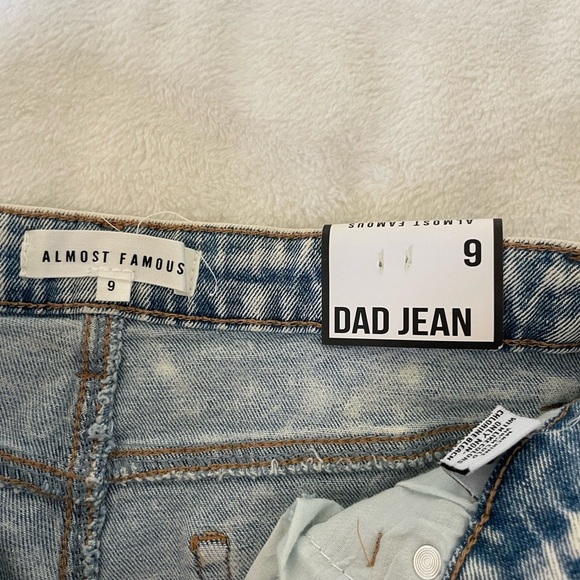 Almost Famous Light Blue Dad Distressed Straight Leg Jeans - Picture 7 of 13